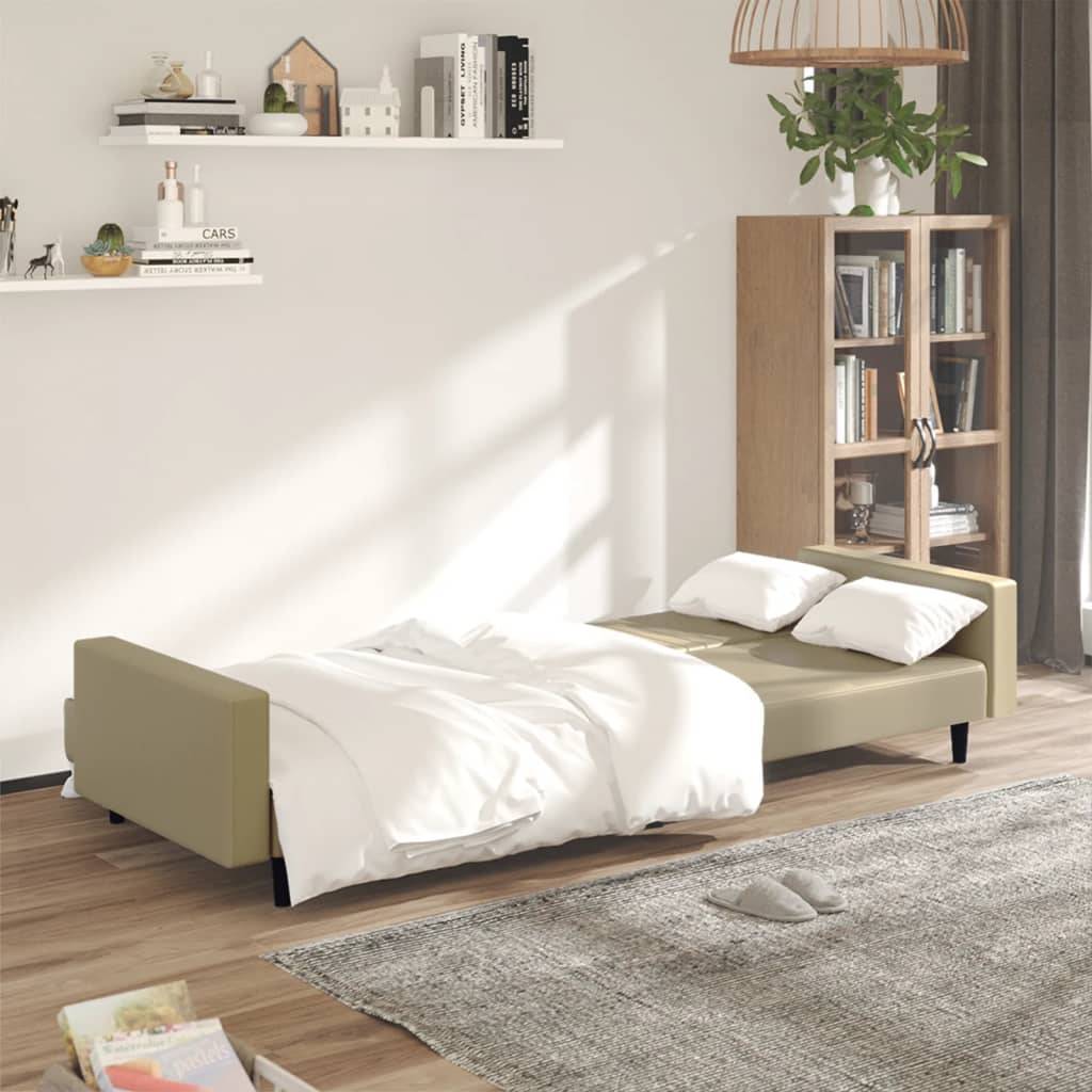 vidaXL Schlafsofa 2-Sitzer Cappuccino-Braun Kunstleder
