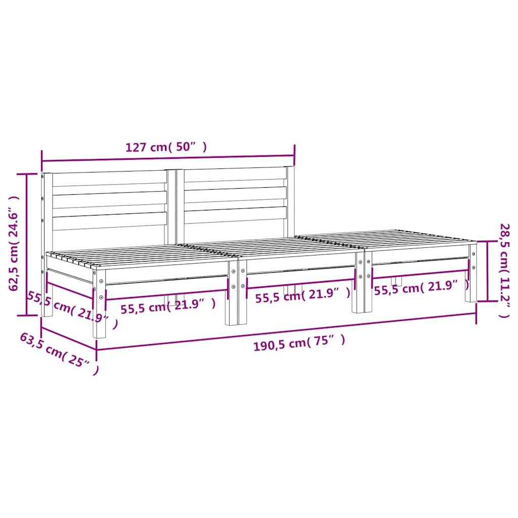 vidaXL Gartensofa 3-Sitzer Massivholz Douglasie
