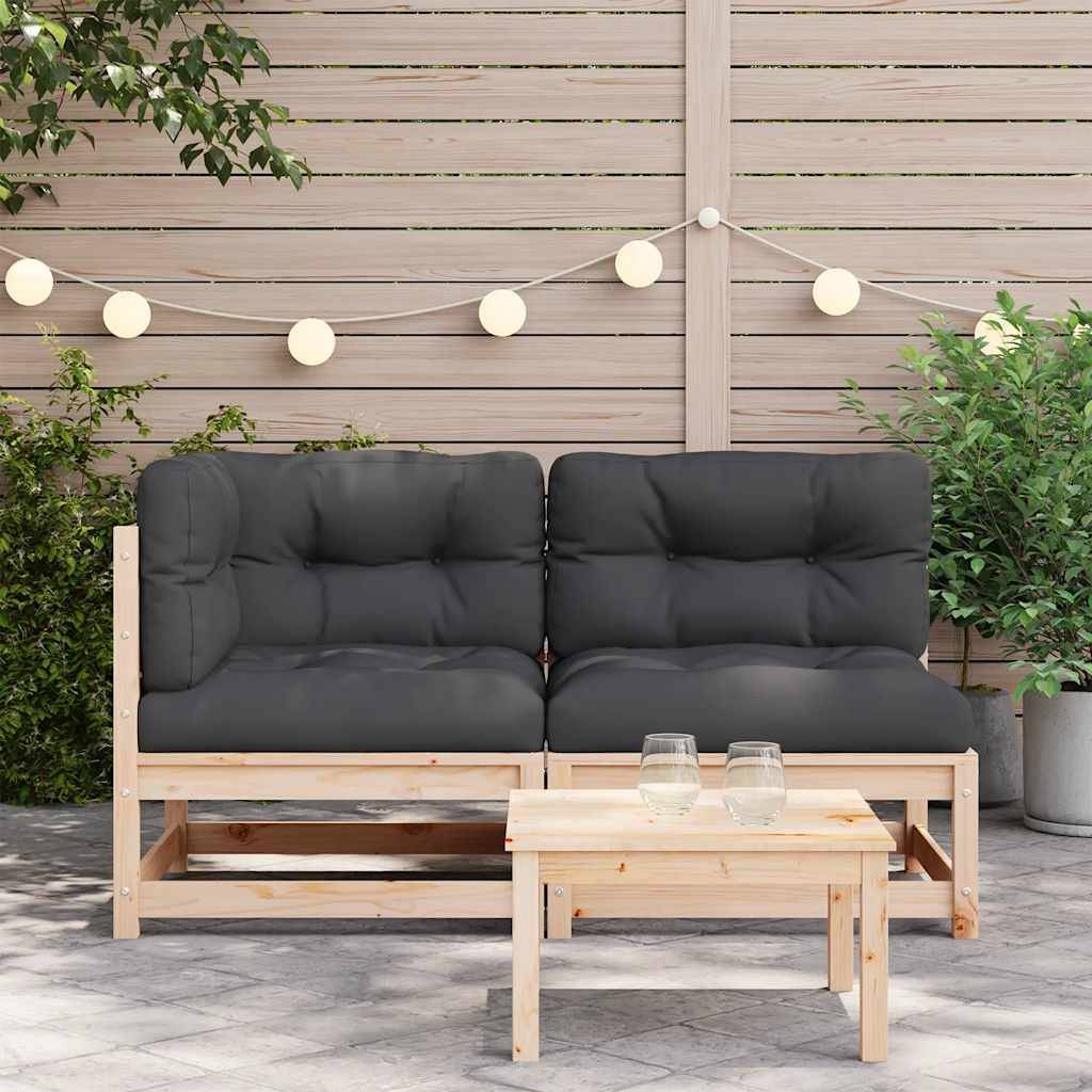 vidaXL Gartensofa mit Kissen 2-Sitzer Massivholz Kiefer