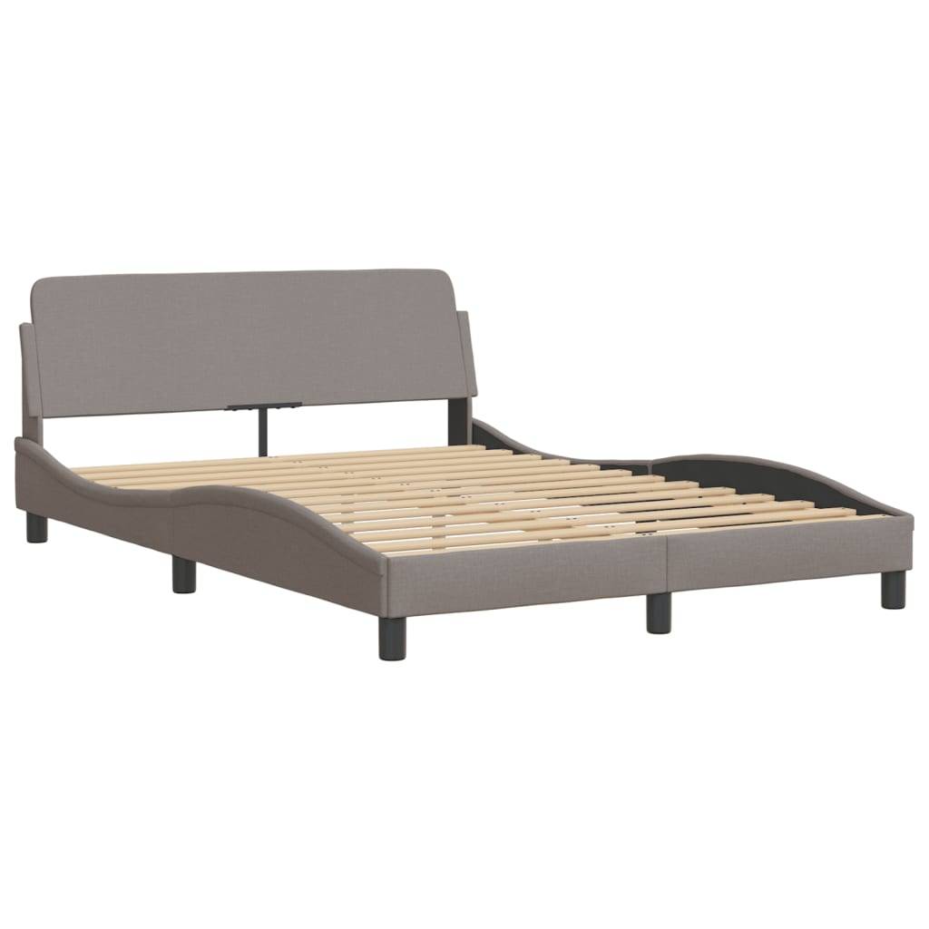 vidaXL Bett mit Matratze "Hvar" Taupe 140x200 cm Stoff