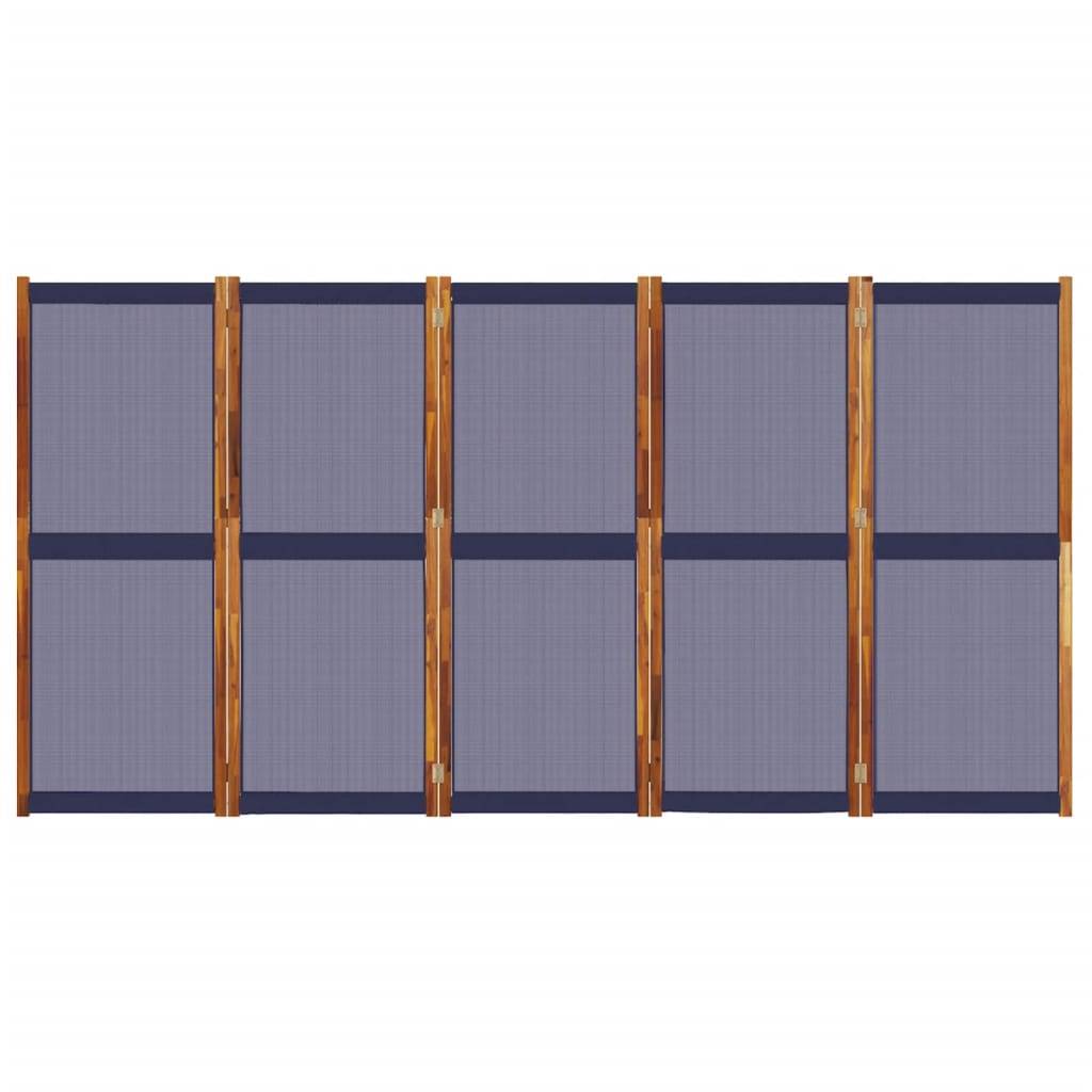 vidaXL 5-tlg. Paravent Dunkelblau 350x180 cm