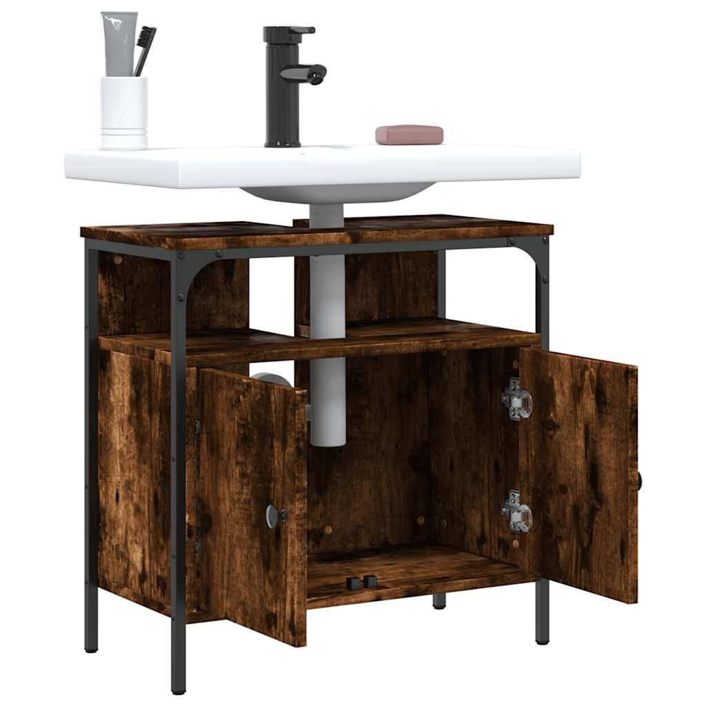 vidaXL Waschbeckenunterschrank Räuchereiche 60x30x60 cm Holzwerkstoff