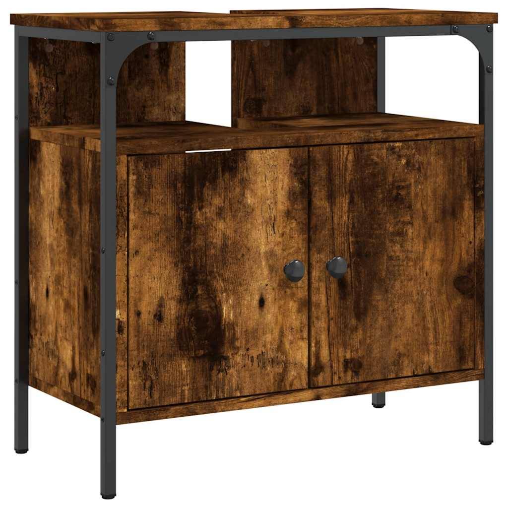 vidaXL Waschbeckenunterschrank Räuchereiche 60x30x60 cm Holzwerkstoff