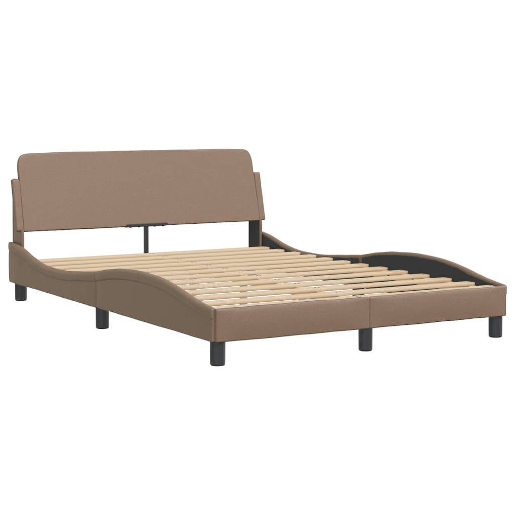vidaXL Bett mit Matratze "Hvar" Cappuccino-Braun 140x190 cm Kunstleder