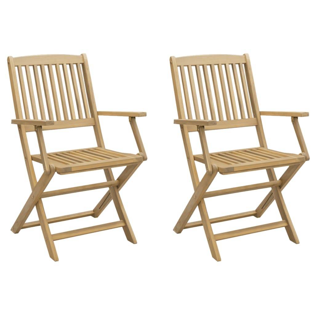 vidaXL Gartenstühle 2 Stk. Klappbar 58x54,5x90 cm Massivholz Akazie