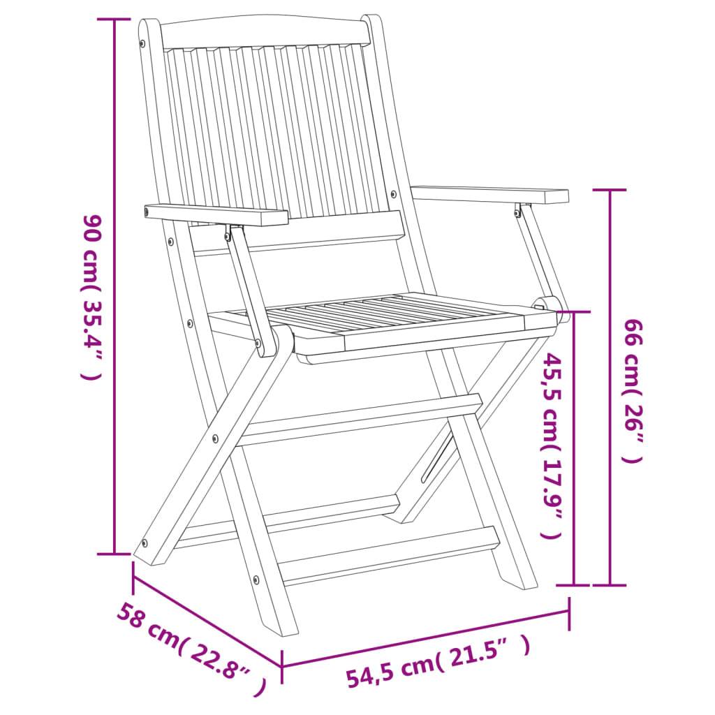 vidaXL Gartenstühle 6 Stk. Klappbar 54,5x58x90 cm Massivholz Akazie