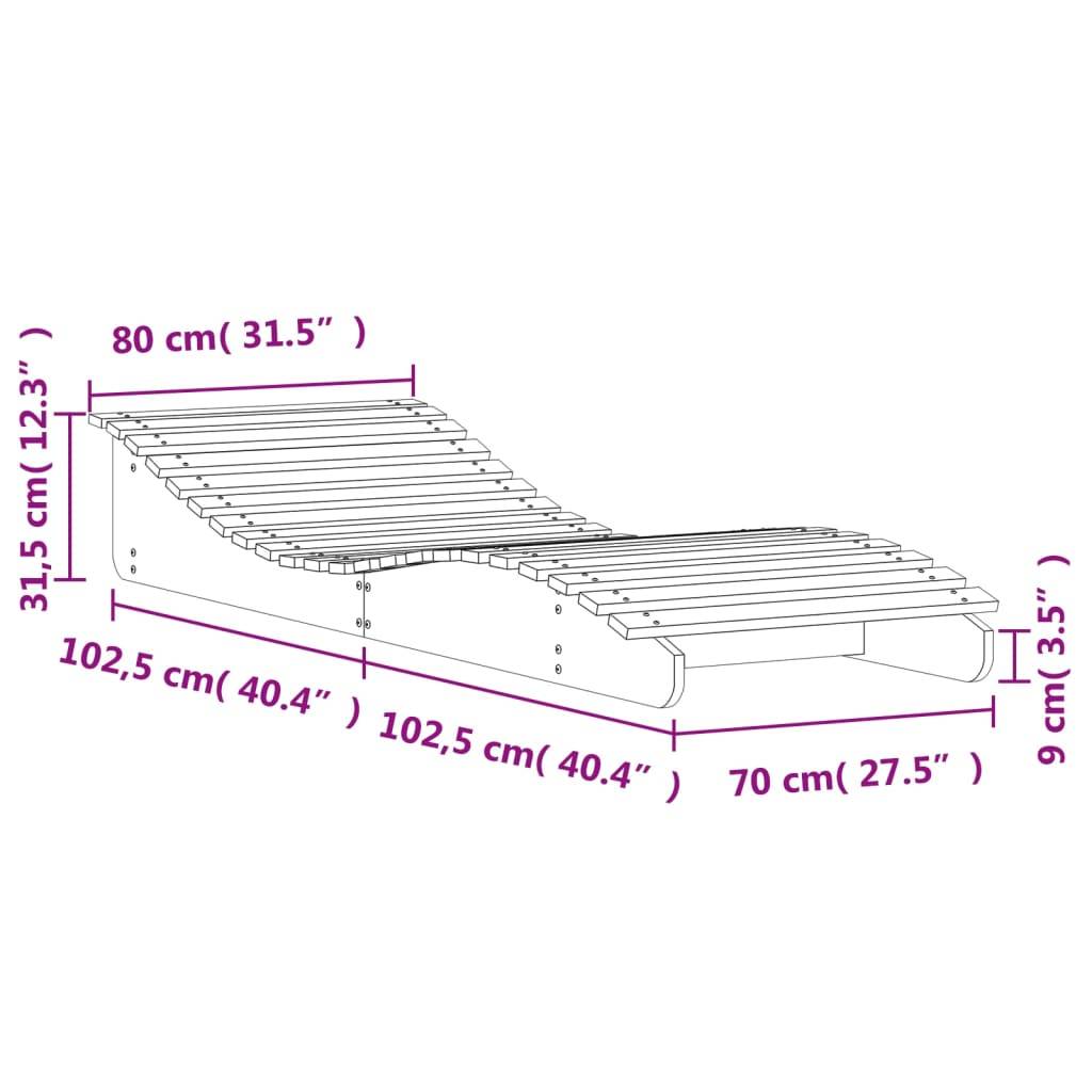 vidaXL Sonnenliege 205x80x31,5 cm Massivholz Kiefer
