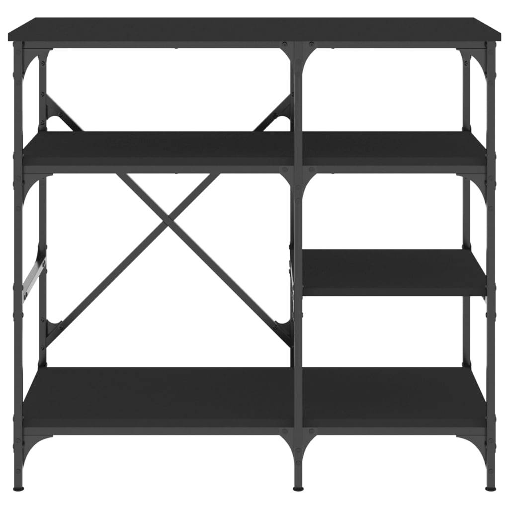 vidaXL Bäckerregal Schwarz 90x40x84 cm Holzwerkstoff und Metall