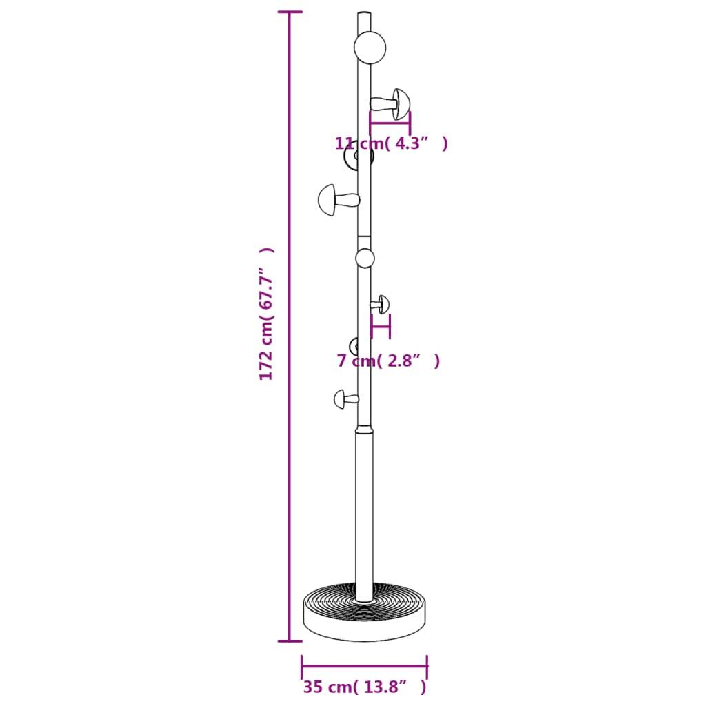 vidaXL Garderobenständer Weiß 172 cm Pulverbeschichtetes Eisen