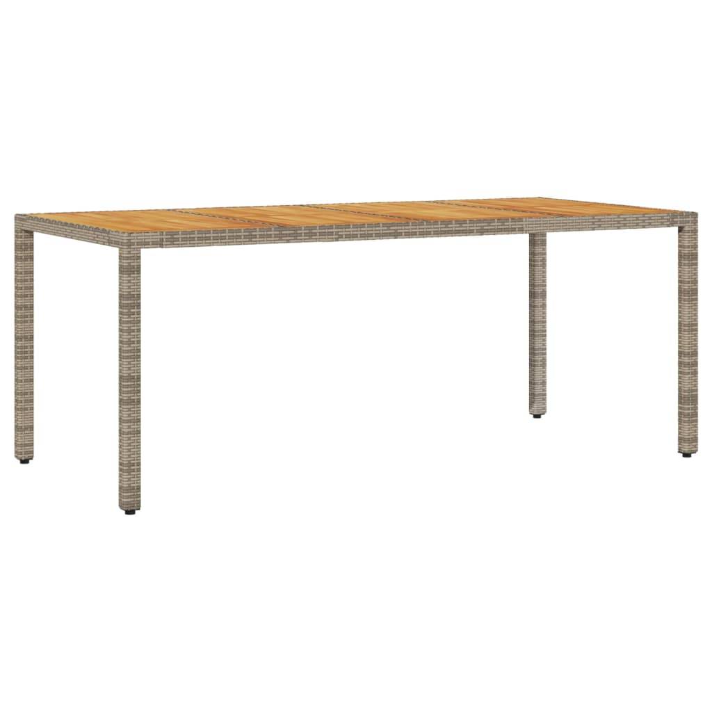 vidaXL 7-tlg. Garten-Essgruppe mit Kissen Grau Poly Rattan Akazie