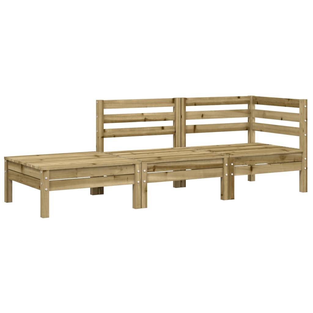 vidaXL Gartensofa mit Kissen und Fußhocker Kiefernholz Imprägniert