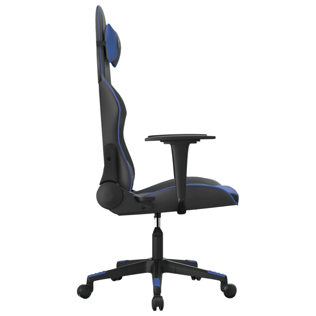 vidaXL Gaming-Stuhl mit Massagefunktion Schwarz und Blau Kunstleder