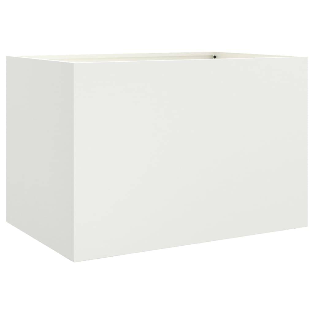 vidaXL Pflanzkübel Weiß 62x40x39 cm Stahl
