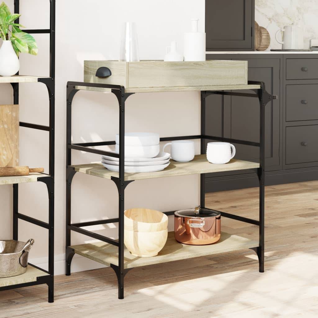 vidaXL Küchenwagen Sonoma-Eiche 81,5x41x92,5 cm Holzwerkstoff