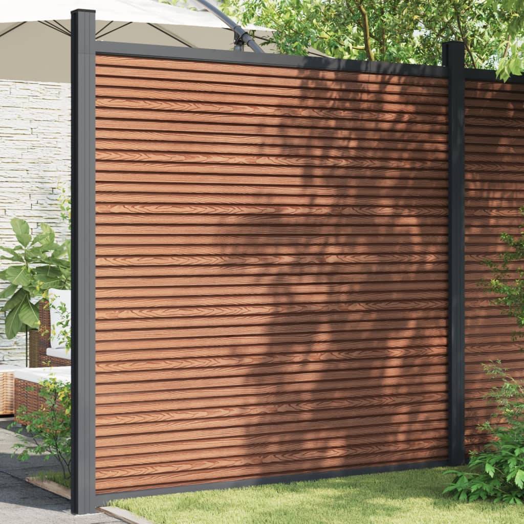 vidaXL Zaunelement mit 2 Pfosten Braun 180x186 cm WPC