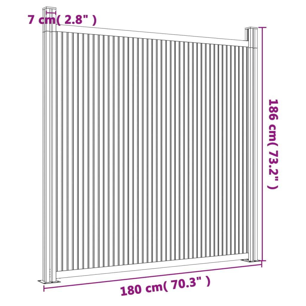 vidaXL Zaunelement mit 2 Pfosten Braun 180x186 cm WPC