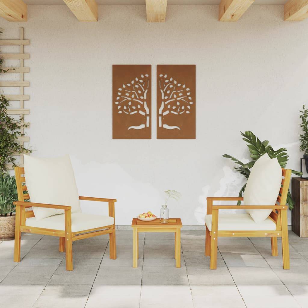 vidaXL Gartensessel 2 Stk. mit Kissen Massivholz Akazie