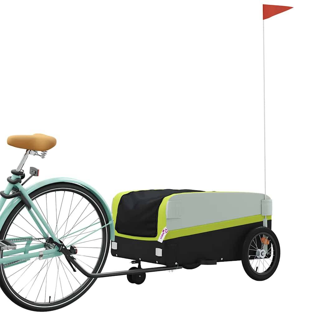 vidaXL Fahrradanhänger Schwarz und Grün 45 kg Eisen