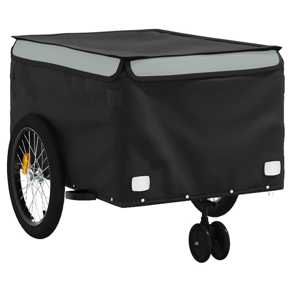vidaXL Fahrradanhänger Schwarz und Grau 45 kg Eisen