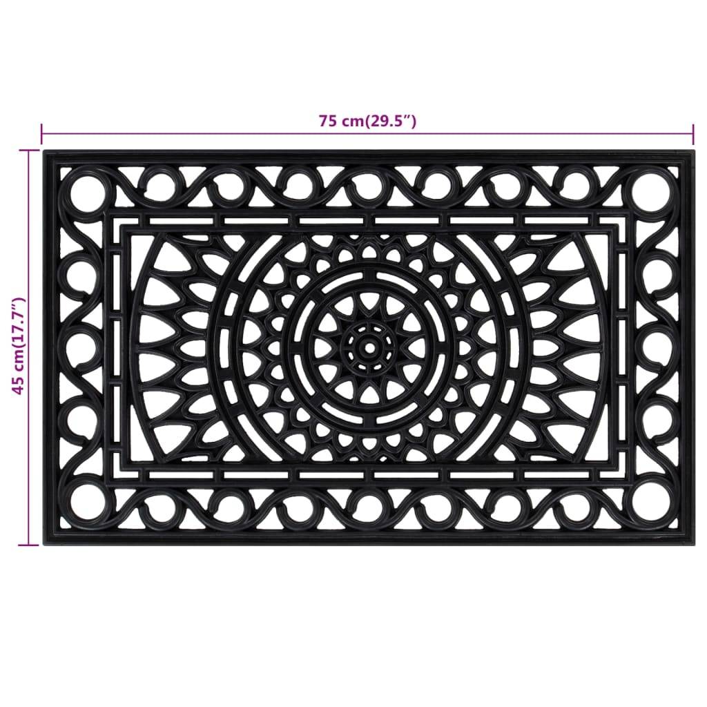 vidaXL Fußmatte Rechteckig 45x75 cm Gummi