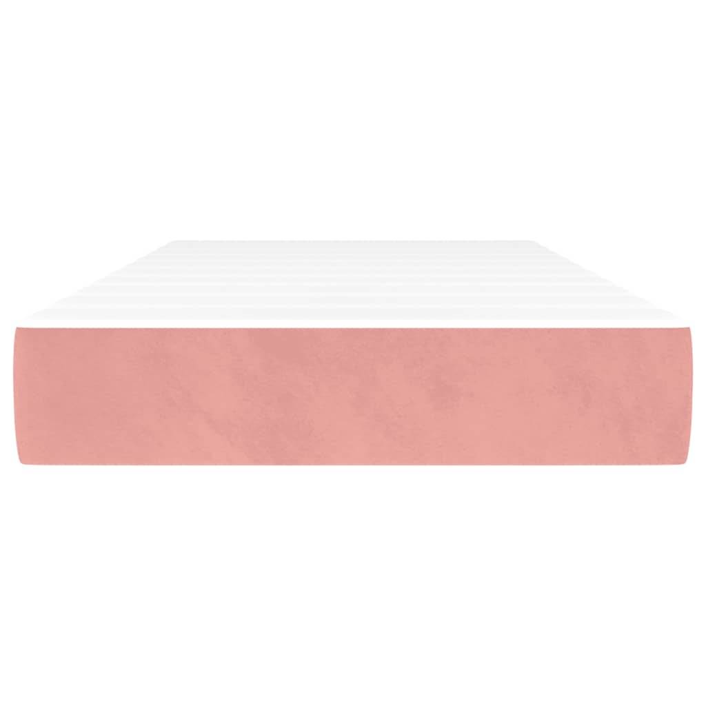 vidaXL Taschenfederkernmatratze Rosa 120x190x20 cm Samt