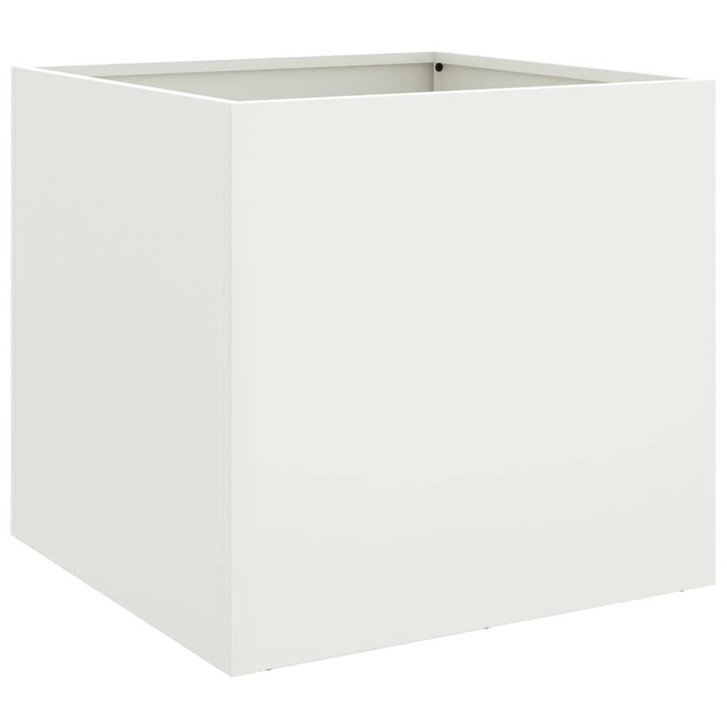 vidaXL Pflanzkübel Weiß 49x47x46 cm Stahl