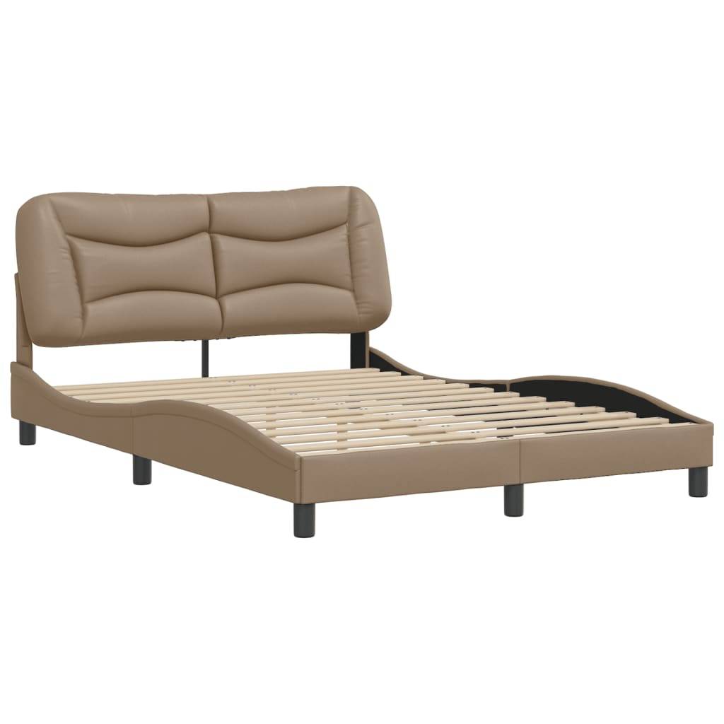 vidaXL Bettgestell ohne Matratze "Hvar" Cappuccino-Braun 120x200 cm Kunstleder