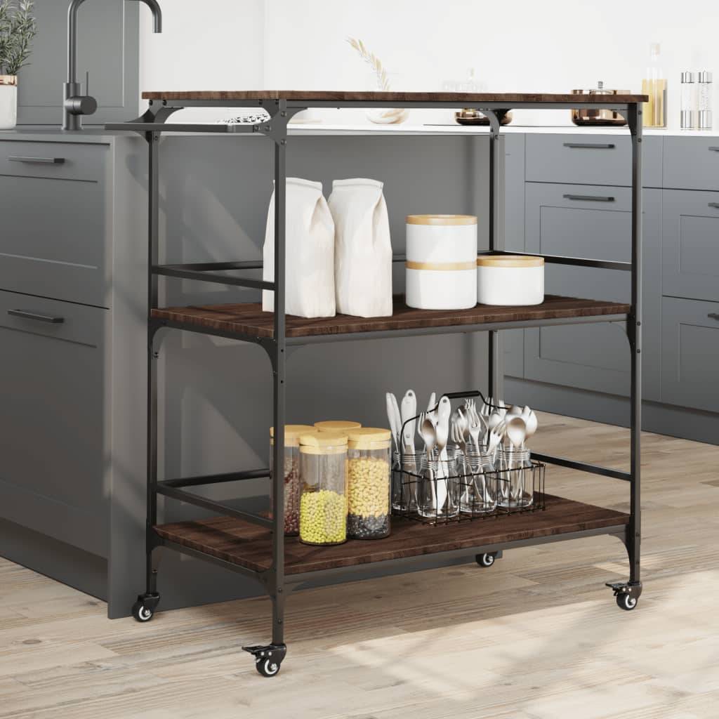 vidaXL Küchenwagen Braun Eichen-Optik 100,5x50x105 cm Holzwerkstoff