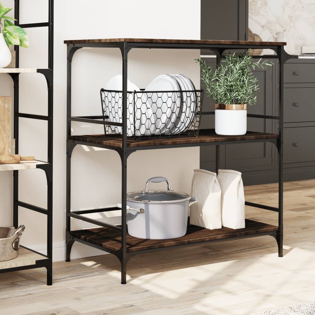 vidaXL Küchenwagen Braun Eichen-Optik 100,5x50x105 cm Holzwerkstoff