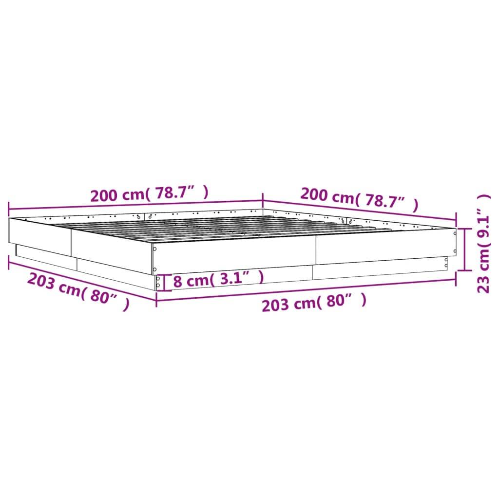 vidaXL Bettgestell mit LED Weiß 200x200 cm