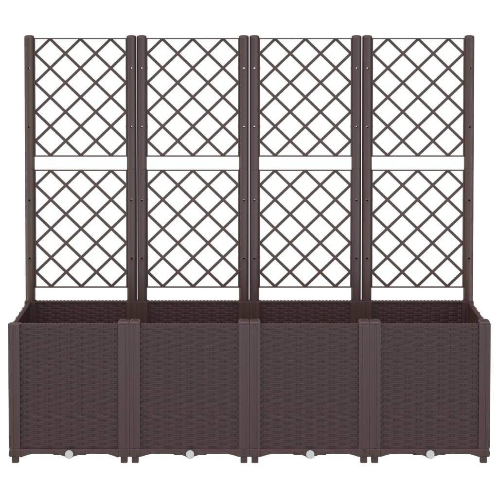 vidaXL Pflanzkübel mit Rankgitter Braun 160x40x140 cm PP