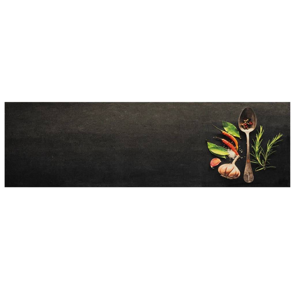 vidaXL Küchenteppich Waschbar Gewürze 45x150 cm Samt