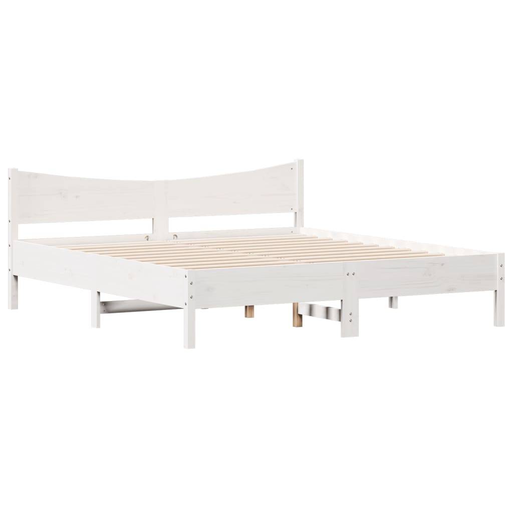 vidaXL Massivholzbett ohne Matratze Weiß 180x200 cm Kiefernholz