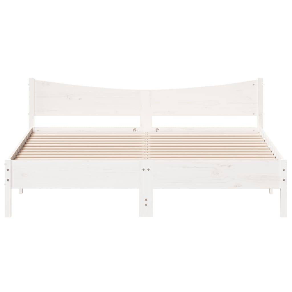 vidaXL Massivholzbett ohne Matratze Weiß 180x200 cm Kiefernholz
