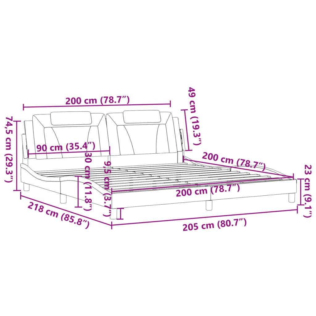 vidaXL Bettgestell mit Kopfteil Schwarz 200x200 cm Kunstleder