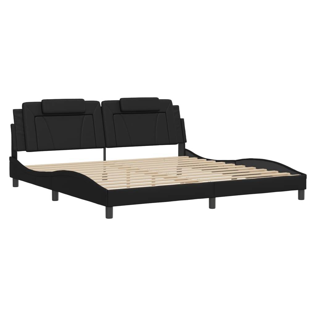 vidaXL Bettgestell mit Kopfteil Schwarz 200x200 cm Kunstleder