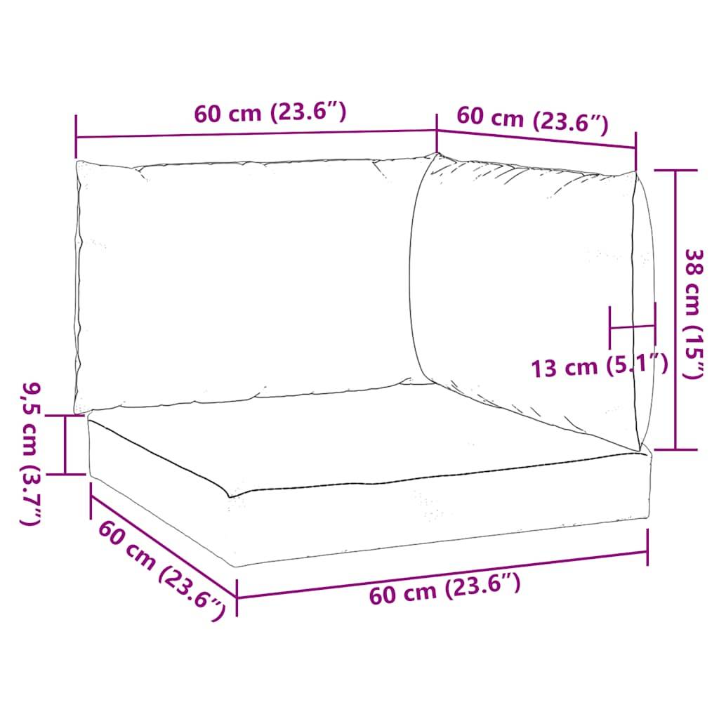 vidaXL Palettenkissen 3-tlg. Melange Taupe Stoff