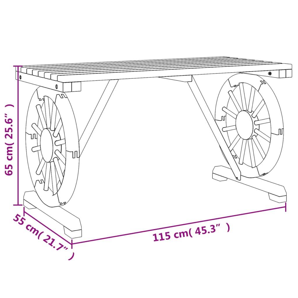 vidaXL Gartentisch 115x55x65 cm Massivholz Tanne