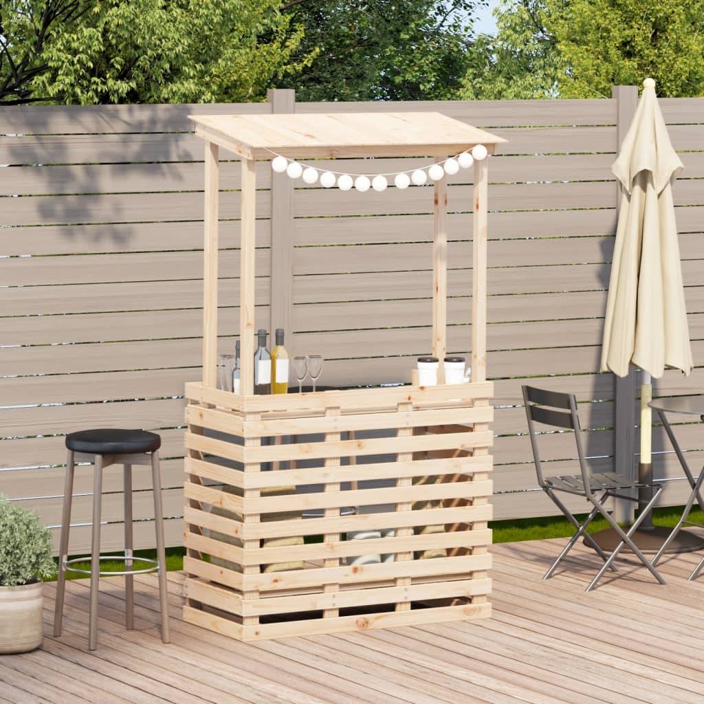 vidaXL Gartenbar mit Dach 112,5x57x195,5 cm Massivholz Kiefer