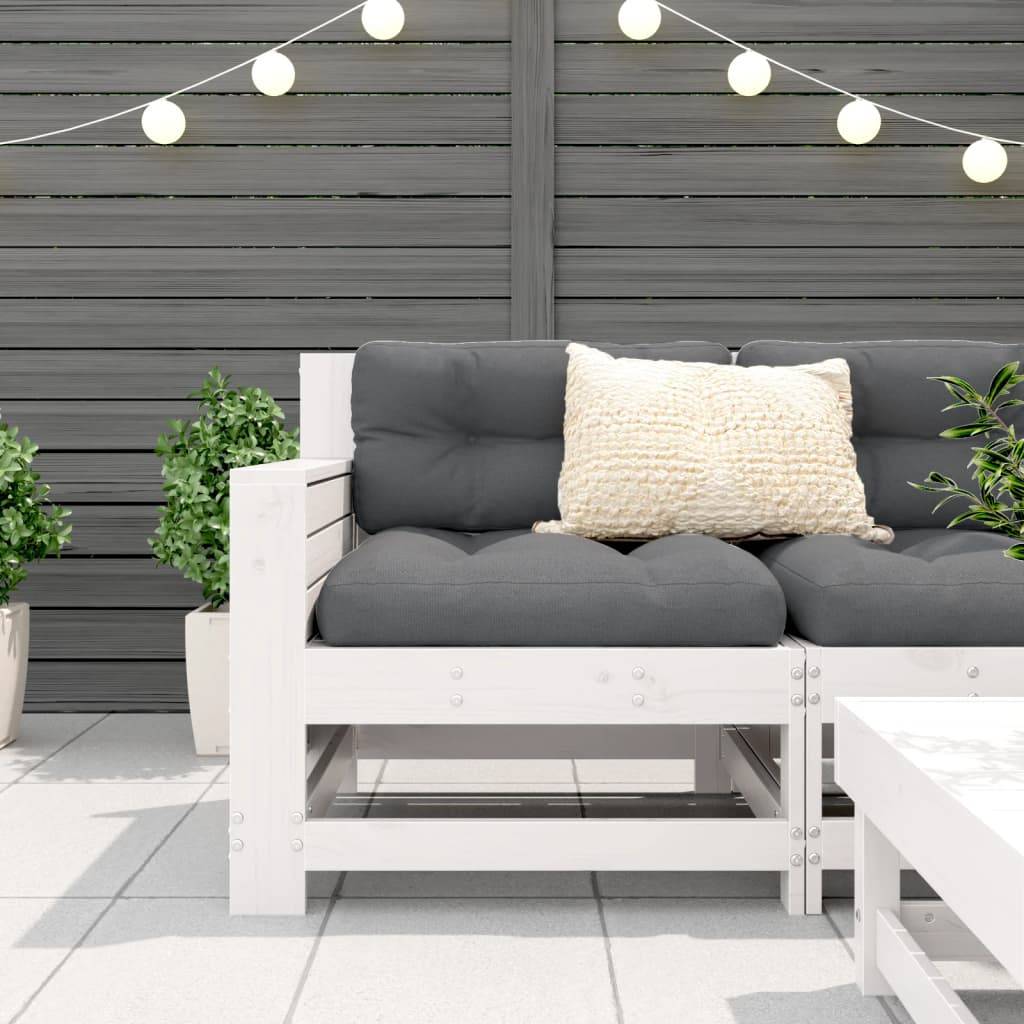 vidaXL Gartensofa mit Armlehne Weiß 69x62x70,5 cm Massivholz Kiefer