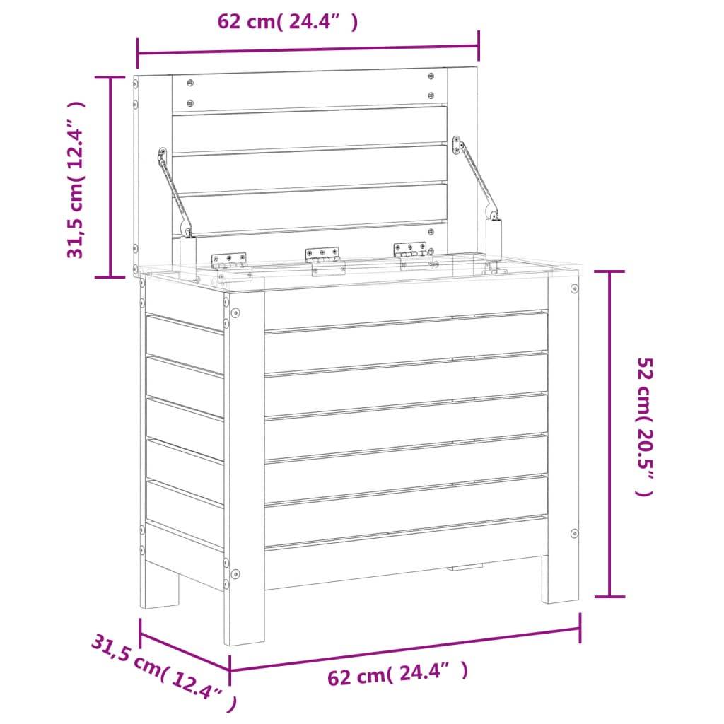 vidaXL Gartenhocker 62x31,5x52 cm Kiefernholz Imprägniert