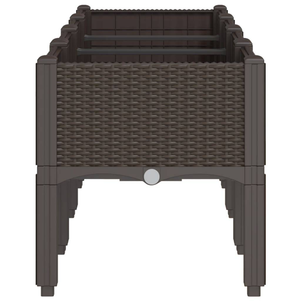 vidaXL Pflanzkasten mit Beinen Braun 160x40x42 cm PP