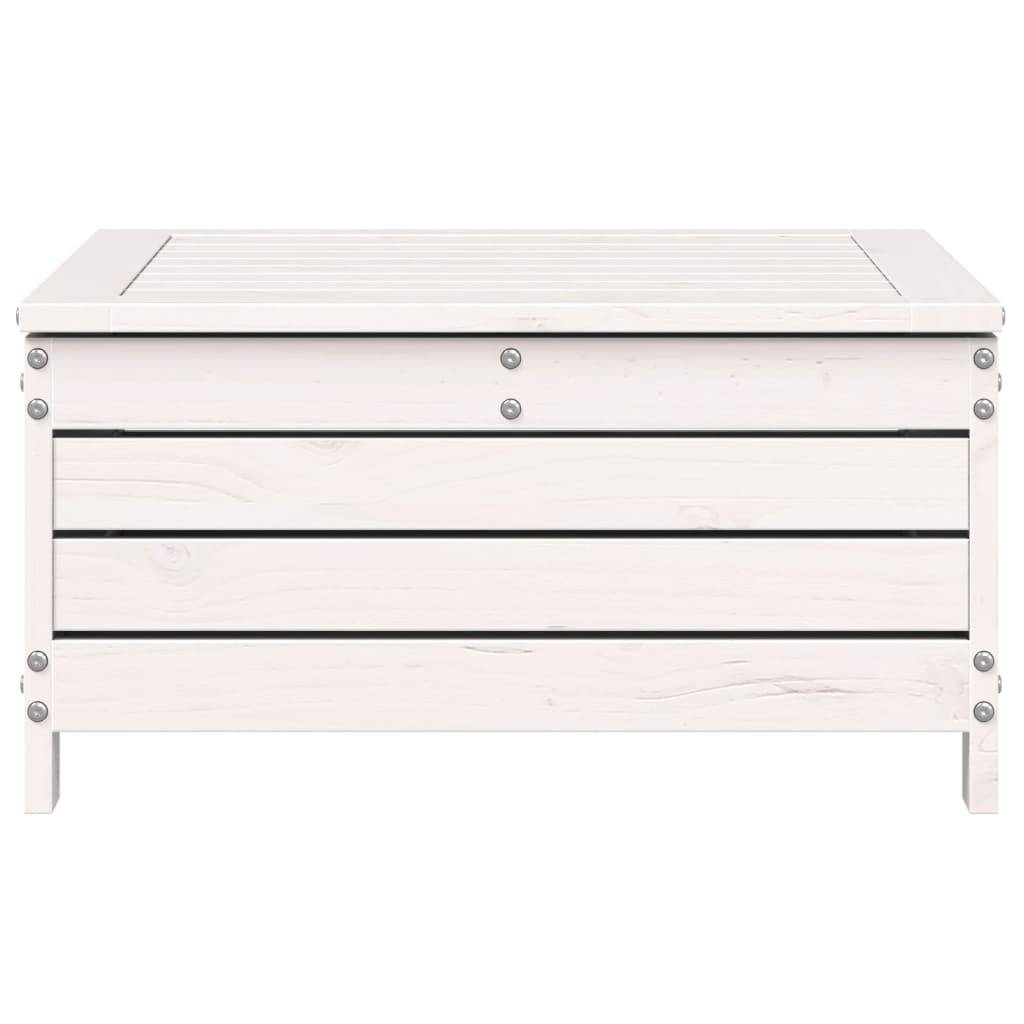 vidaXL Gartenhocker Weiß 62x63,5x32 cm Massivholz Kiefer