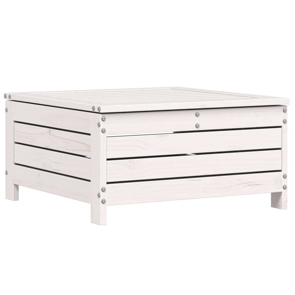 vidaXL Gartenhocker Weiß 62x63,5x32 cm Massivholz Kiefer