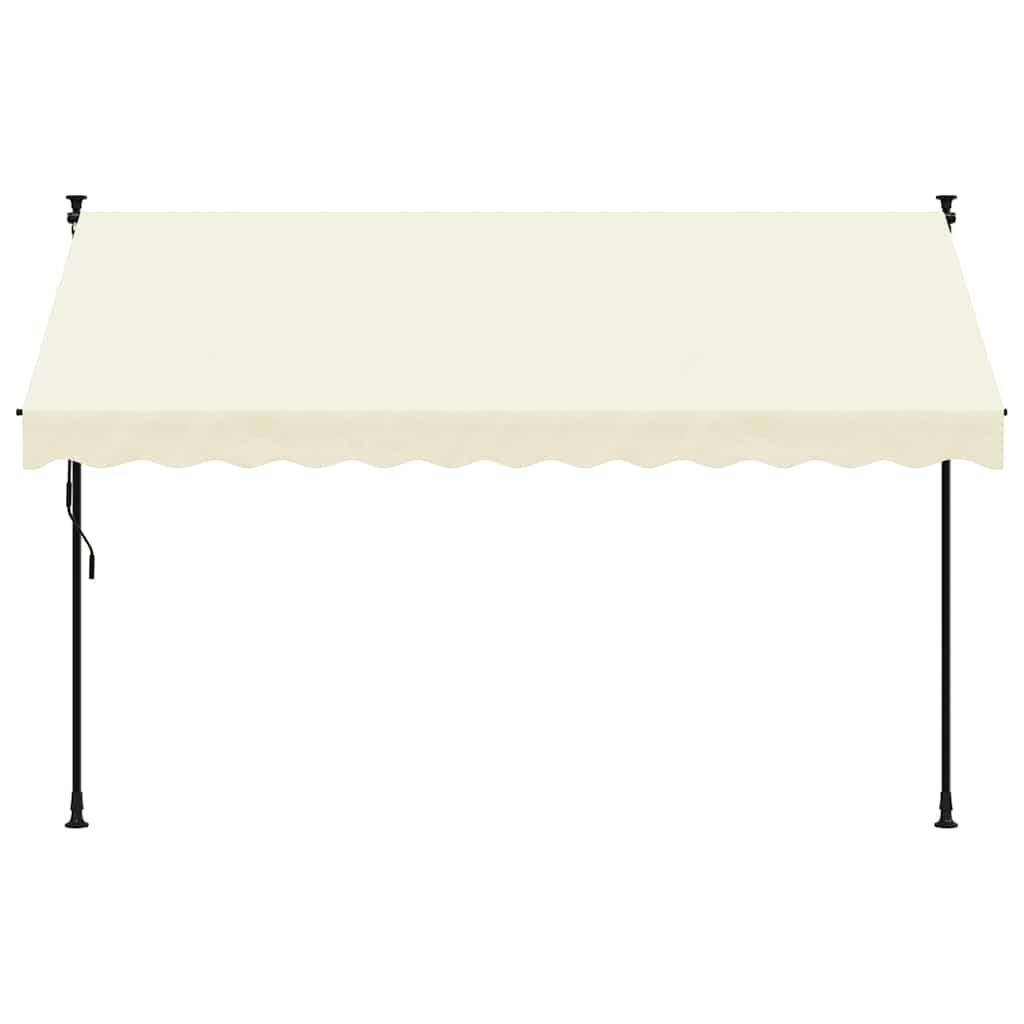 vidaXL Markise Einziehbar Creme 300x150 cm Stoff und Stahl