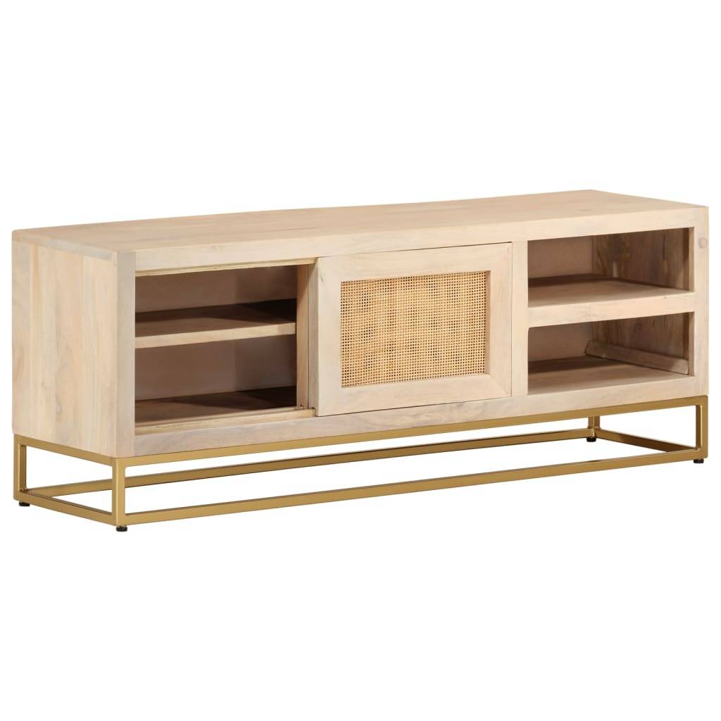 vidaXL TV-Schrank 110x30x40 cm Massivholz Mango und Eisen