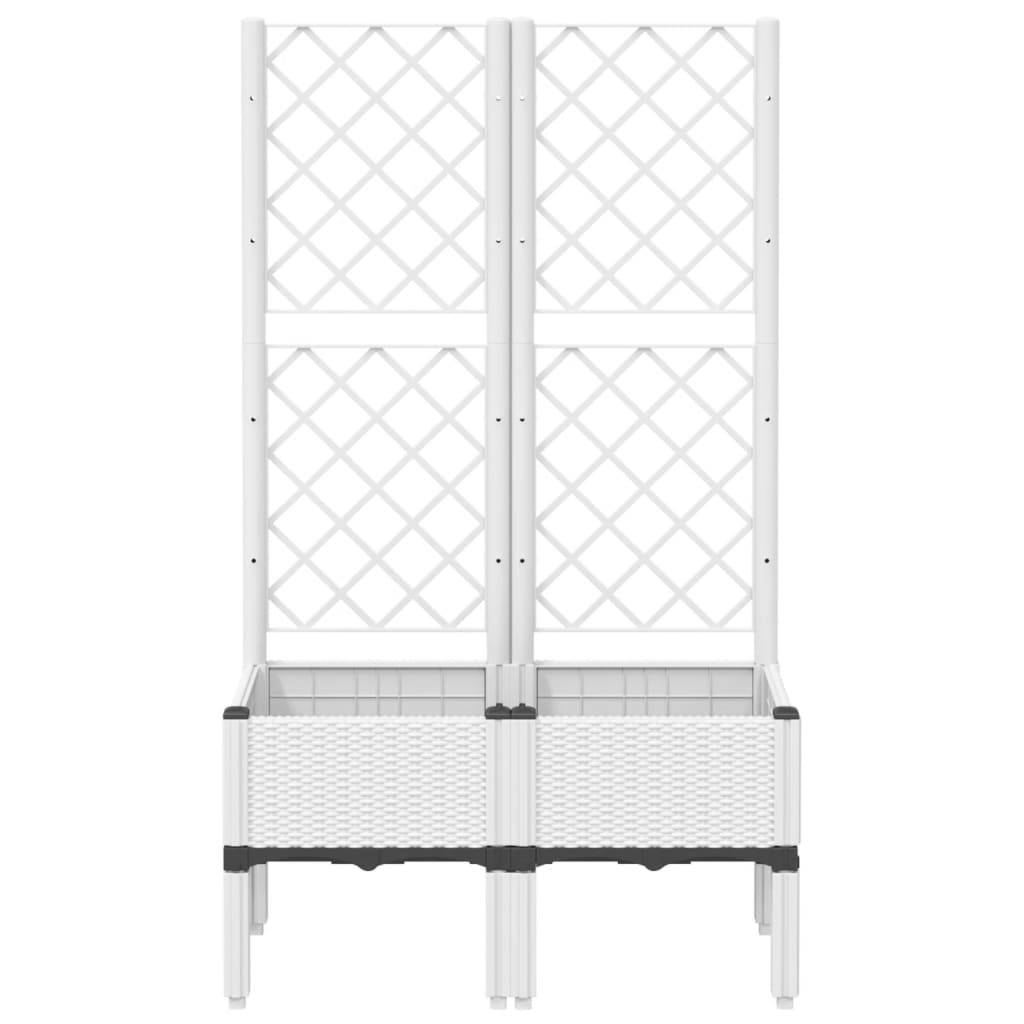 vidaXL Pflanzkübel mit Rankgitter Weiß 80x40x142 cm PP