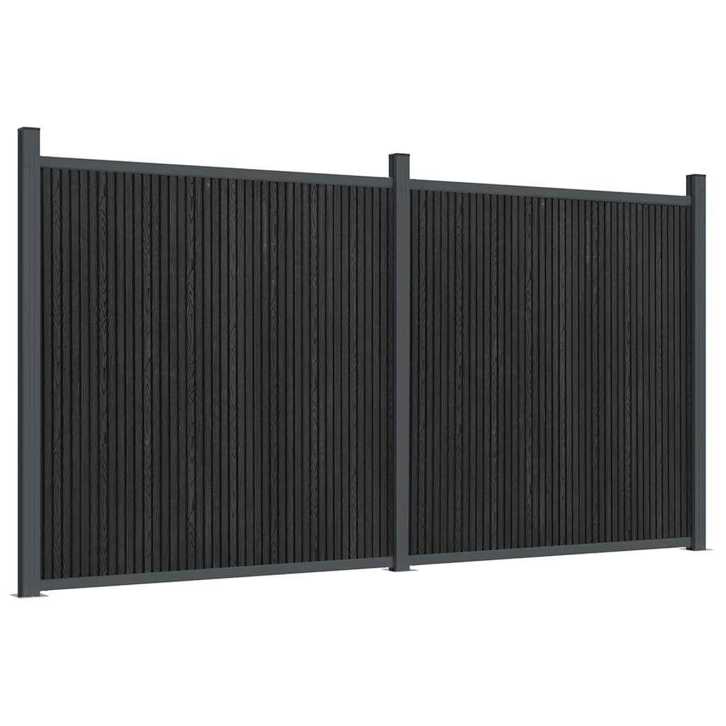 vidaXL Zaunelement Grau 353x186 cm WPC