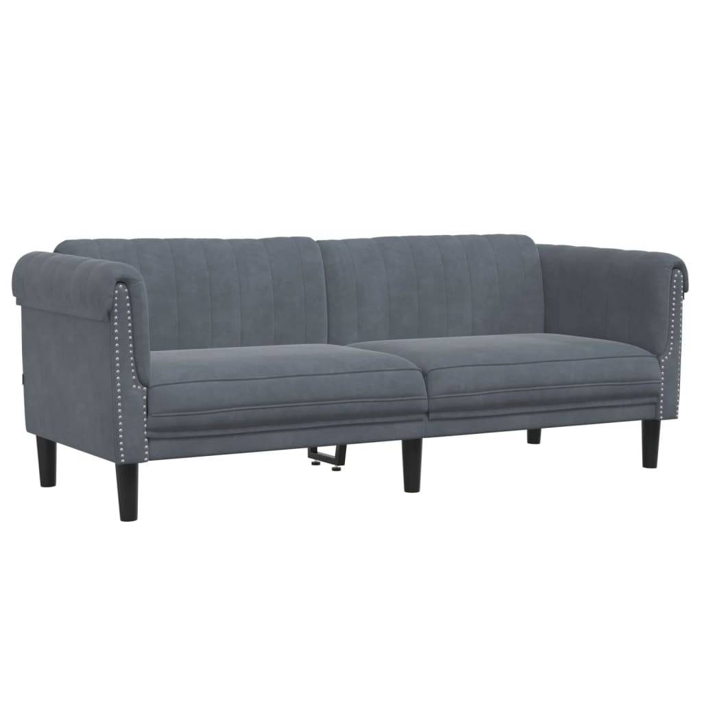 vidaXL Sofa 3-Sitzer Dunkelgrau Samt