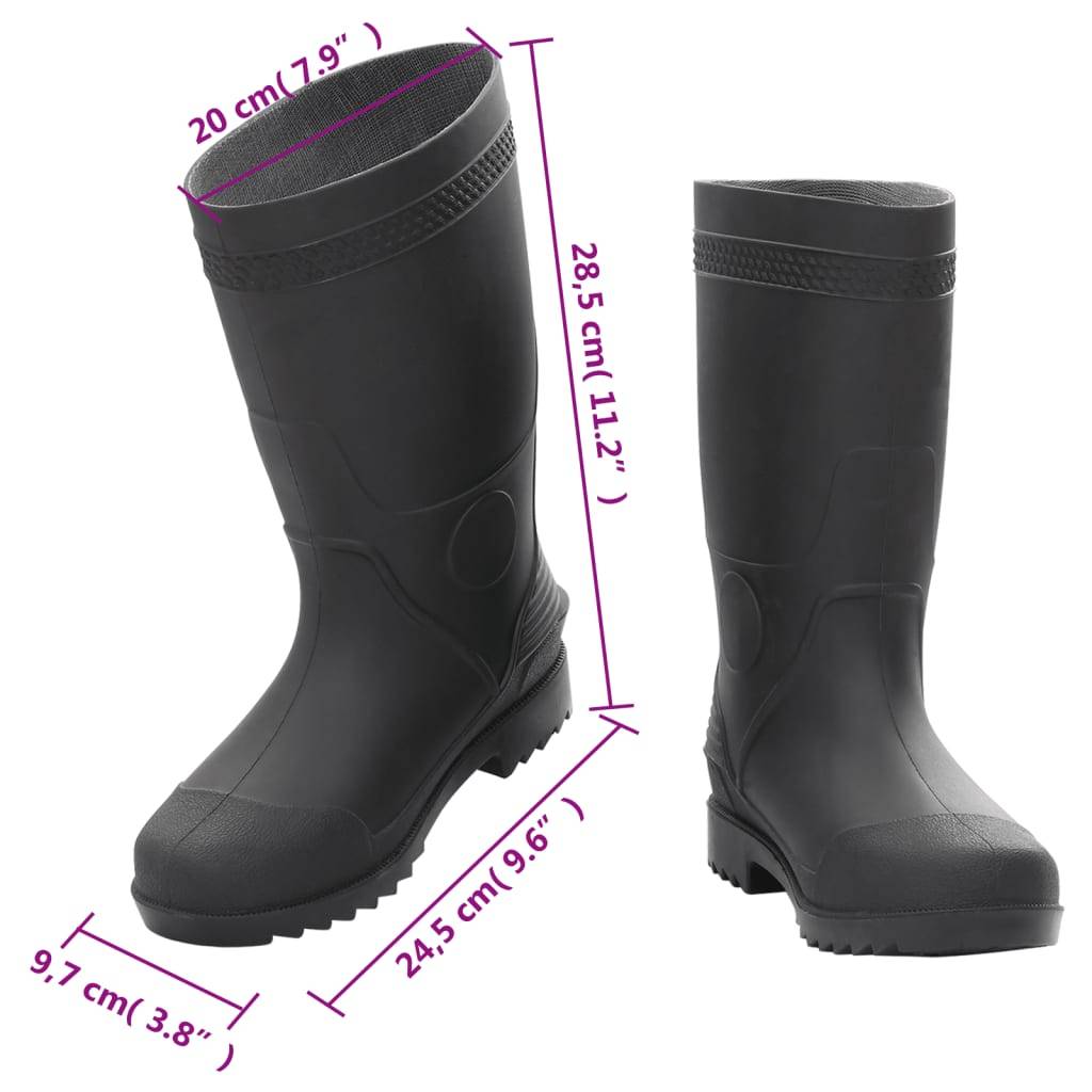 vidaXL Gummistiefel Schwarz Größe 39 PVC
